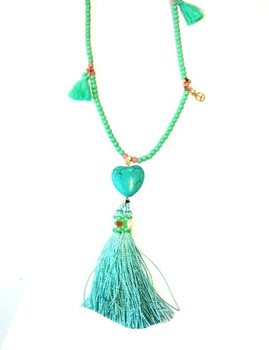 Kullana lewn it-Turquoise bi stil Ibiza u Qalb (pc 1)