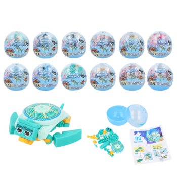 BRICKS TAL-BINI SEA LIFE F'KAPSULA U DISPENSER (12-il biċċa)