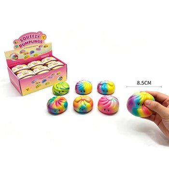 RAGE - Squishy RAINBOW Bun Dumplings KBAR - Sett 12-il biċċa PU Foam Edizzjoni 8.5x8.5x4.8cm