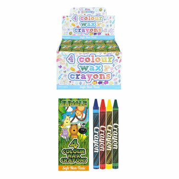 Settijiet ta' 4 Crayons 'Annimali tal-Ġungla' - Display (120 biċċa)