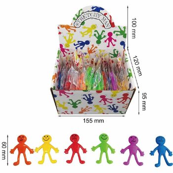 FIGURI SMILEY STRETCHY KULURITI - F'DISPLAY (36 biċċa)