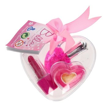 Sett tal-Make-up Bella għat-Tfal ta' 3 Biċċiet f'Forma ta' Qalb f'Display (18-il biċċa)