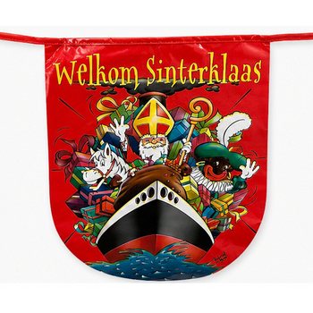 SINTERKLAAS - Banderoli Welkom Sinterklaas - Tul: 10 Metri (6 pcs)