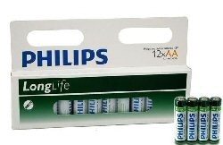 12x BATTERIJI "PHILIPS - SUPER HEAVY DUTY" AA - LONGLIFE (12 pz f'Blister)