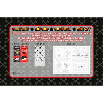 KAXXA SĦIĦA HORECA PIRATA - 48x Settijiet ta' Kuluri + 100x Paġni tat-Tpinġija + 100x Mkatar tal-Mejda (248 biċċa)