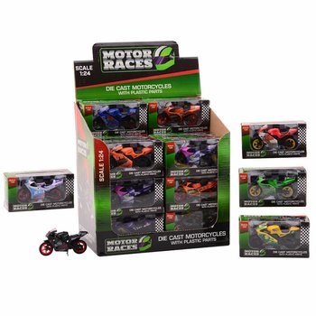 MUTUR SUPER SPORT DIE CAST, SKALA 1:24 F'DISPLAY (24 biċċa)