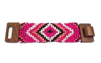 Brazuletta tal-Injam stil Azteka Fuchsia (biċċa 1)