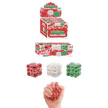 SQUEEZY GLITTER BAUBLE CUBES - BIL-GLITTER - SET TA' 3 CUBES - SUGAR FILLING - DISPLAY (6 SETS)