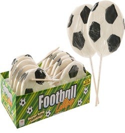 Lollipop Kbira tal-Futbol f'Display (12-il biċċa)