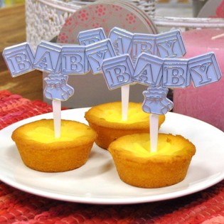 CUPCAKE PICKER TAT-TWELID - BABY BLUE (12-il biċċa)