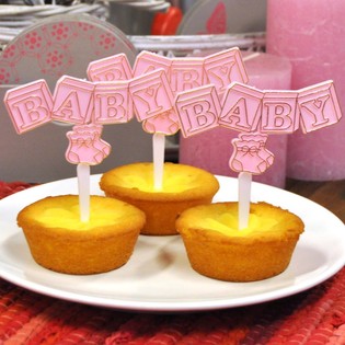 Topper tal-Cupcake tat-Twelid - Roża Baby (12-il biċċa)