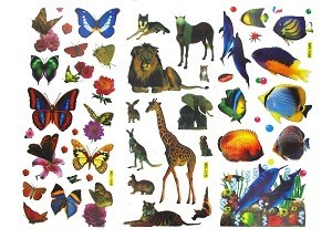 Folji ta' Stikers b'Annimali Kbar (40 pz.)