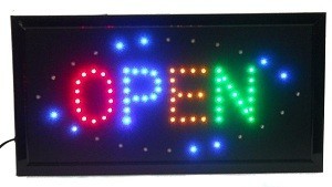 Sinjal LED OPEN - 4 Kuluri - Flashing