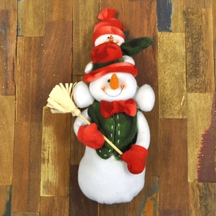 SNOWMAN TAL-PLUSH BIT-TARBIJA TAL-BORRA FUQ SPALLTU 38 CM. (1 biċċa)
