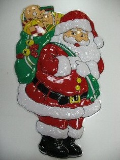 PANNEL DEKORATTIV KBIR - SANTA CLAUS B'SAK TAL-RIGALI (2 biċċa)