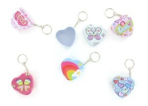 Keychain bil-Kaxxa tal-Metall Forma ta’ Qalb (12-il biċċa)