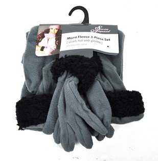 Sett Micro Fleece bi 3 biċċiet griż