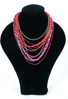 Necklace Stil Ibiza Aħmar/Vjola (1 pz)