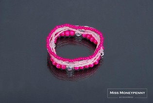 Brazzuletta Ibiza Style b'7 Ringieli Roża (1 biċċa) - Wholesaler