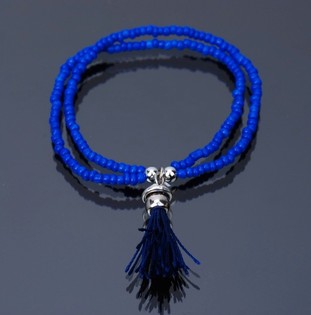 Brazzuletta Stil Ibiza b'Tassel Blu (1 pz)