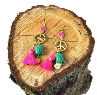 Imsielet fucsia / aħdar Buddha (1 pz)