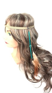 Faxxa tax-Xagħar bir-Rix Beige Turquoise (1 biċċa)