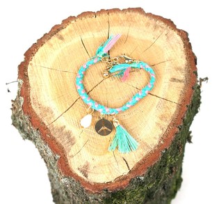 Braided Ibiza Bracelet Roża u Turquoise (1 pc)