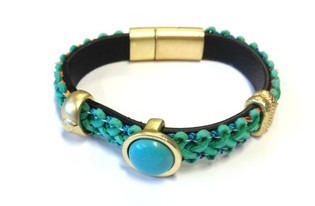 Braċjal lussuż lewn it-turquoise (1 biċċa)