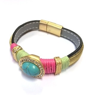 Bracelet tal-Lussu Ibiza Griż/Aħdar/Turkważ