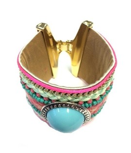 Brazzuletta Lussuża Stil Ibiza Turquoise / Roża (1 biċċa)