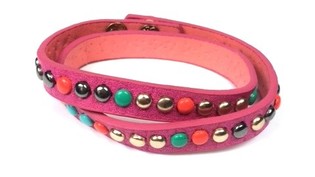 Brazzuletta Fuchsia bl-Istuds (Stil Ibiza)
