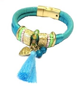 Brazzuletta Stil Ibiza Turquoise (1 biċċa)
