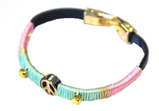 Ibiza Look Bracelet b'Simbolu tal-Paċi Roża/Zekka (1 pz)