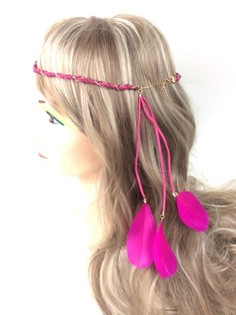 Banda tax-xagħar immaljata stil Ibiza bir-rix - Fuchsia (1 pz)