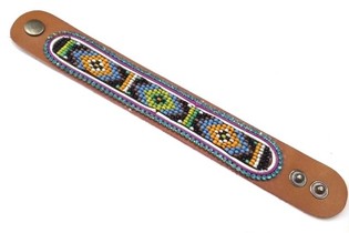 Brazzuletta tal-Ġilda Aztec Strass Blu (1 biċċa)