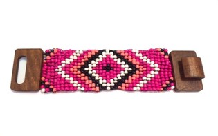 Brazuletta tal-Injam stil Azteka Fuchsia (biċċa 1)