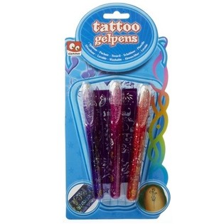 3 Gel Pens tat-Tattoos fuq Kard (12-il biċċa)