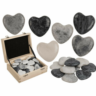 ĠEBEL NATURALI F'FORMA TA' QALB - WORRY STONES (36 biċċa)