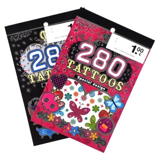 Kotba tat-Tattoo Stickers b'280 Sticker (24 pz.)