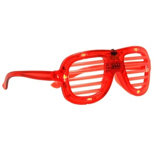 Nuċċ alijiet SHUTTER SHADES bid-Dawl LED - Kulur: Aħmar (12-il biċċ a)