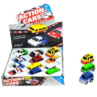 KAROZZI TAL-METALL DIE CAST BIL-FRIZZJONI F'DISPLAY (12-il biċċa)