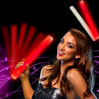 LED Foam Stick Kulur Wieħed - Aħmar (24 biċċa)