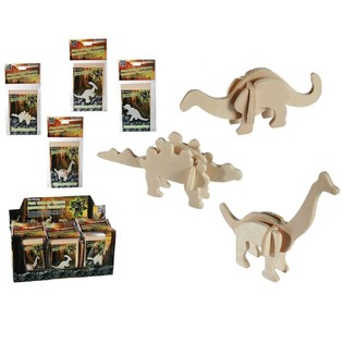 Puzzle 3D tal-injam dinosawru f'displej (72 biċċa)