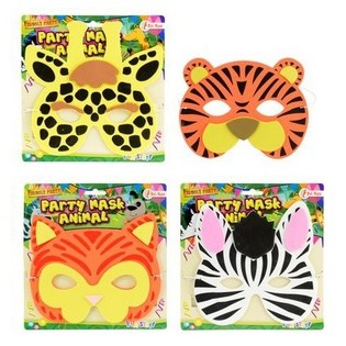 Maskli tal-Annimali tal-Foam Assortiti fuq Kard (18-il biċċa)
