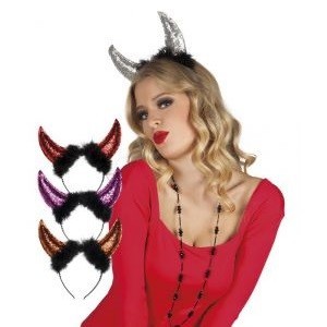 Diadema tax-Xitan bil-Glitter (6 biċċiet)