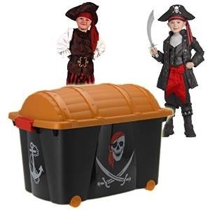 Kaxxa kbira tal-ġugarelli pirati | 60L bir-roti