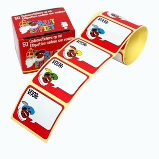 50 STIKERS TAR-RIGALI TA' SINTERKLAAS FUQ ROLL (Pakkett ta' 10)
