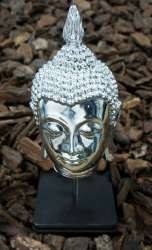 Buddha tal-Fidda Lussuż fuq Stand (1 pz)