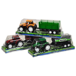 Tractor tal-logħob bil-karru fuq blister card 21 cm (6 biċċiet)