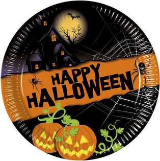 Sett ta' 8 Platti li Jintużaw Darba Biss - Mudell: Happy Halloween (6 pz)